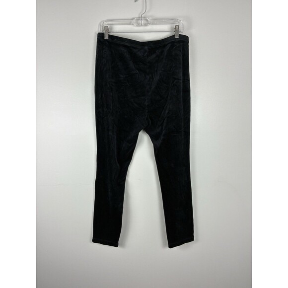 Chicos Zenergy Velvet Pull On Straight Leg Pants Womens 2/ Large Black Velour - Picture 4 of 6